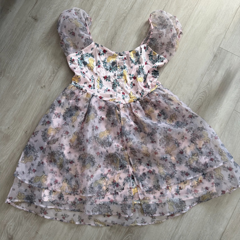 Her Universe Aurora Sleeping Beauty Pink Floral Mini Dress